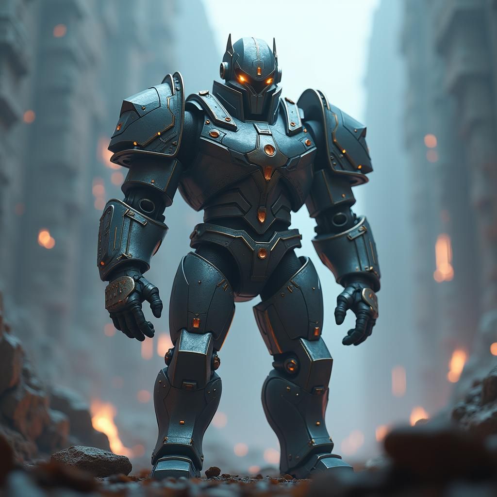 Minecraft Warden in Sci-Fi Armor