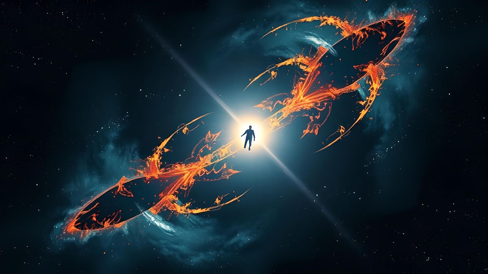 Astronaut in Cosmic Void: Hyperrealistic Space Art