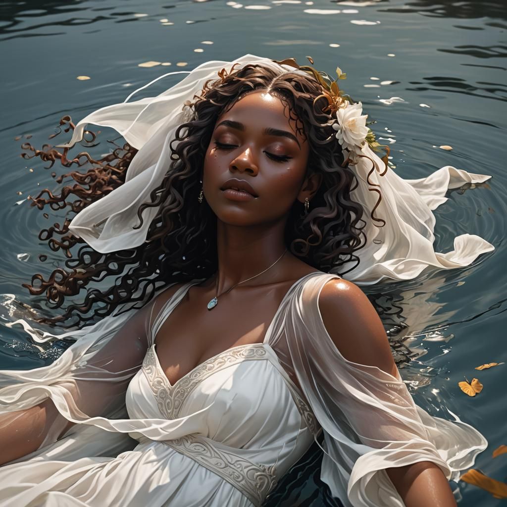 Floating Bride Portrait in Volumetric Lighting