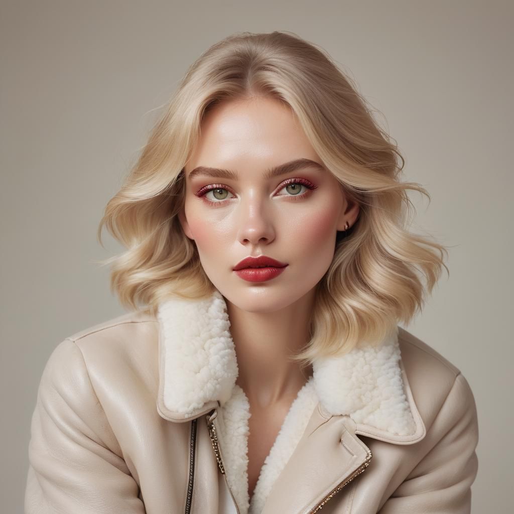 Blonde Model Portrait in Realistic Contemporary Style
