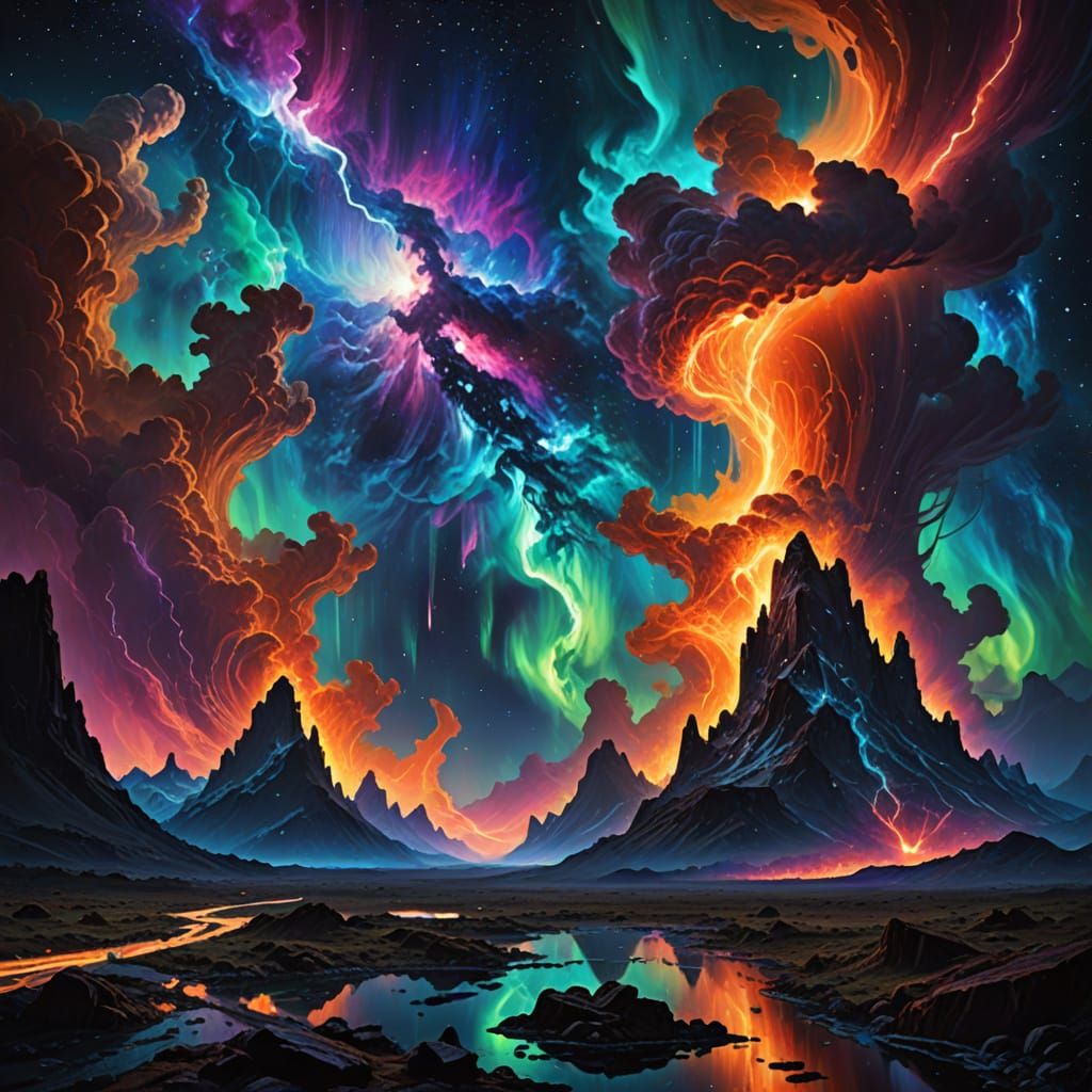 Epic Cosmic Storms Unleash Brilliant Neon Auroras in Starry ...