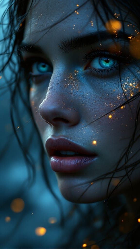 Surreal Oracle Goddess in Stormy Twilight