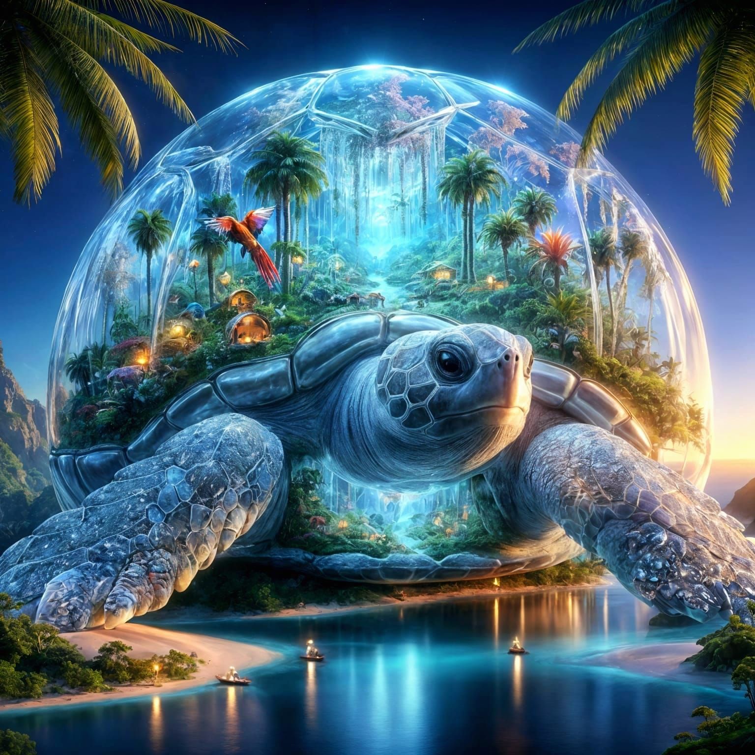 Fantasy turtle Tropical Island biome