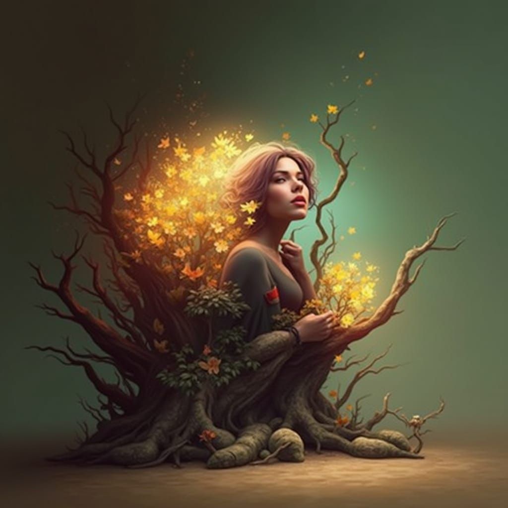 Hyper-Detailed Portrait in a Vibrant Forest Scene, Inspired ...