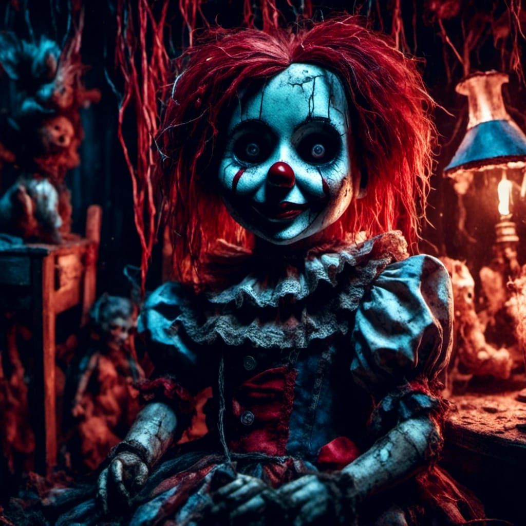 Macabre Raggedy Ann Doll in Neo-Gothic Surrealism