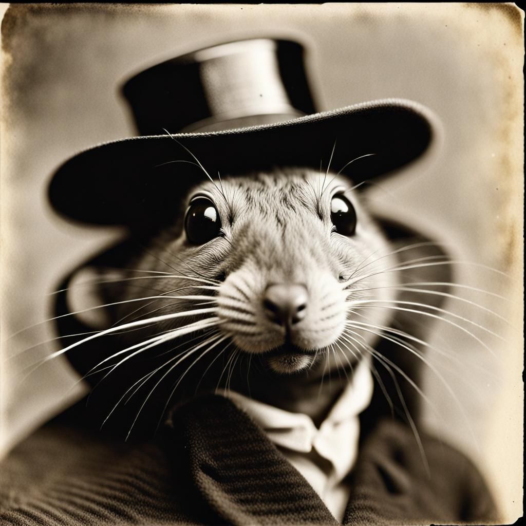 Humanoid Vole Portrait in 1920s Style