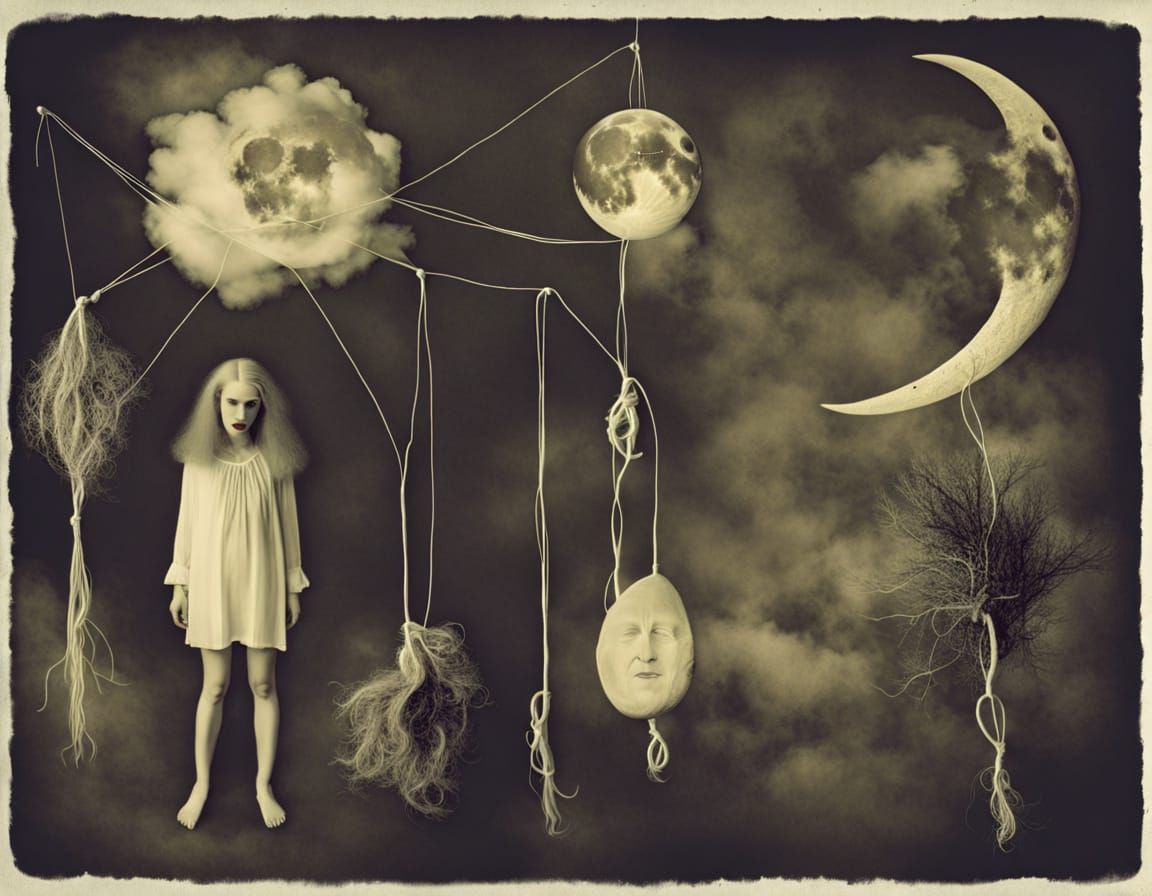 Creepy Analog Polaroid of Moon Foetus