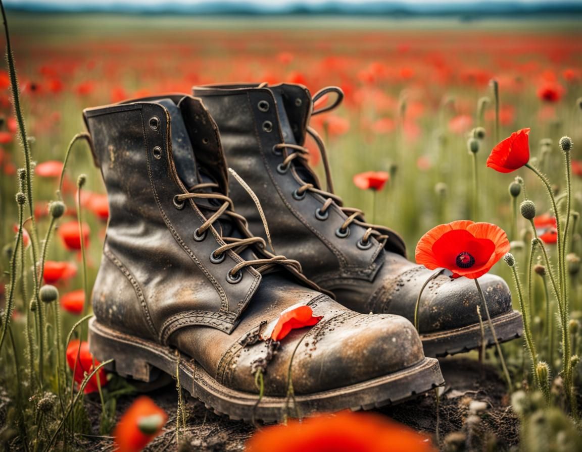 Poppy Field: Old Boots and Flowers Remembered