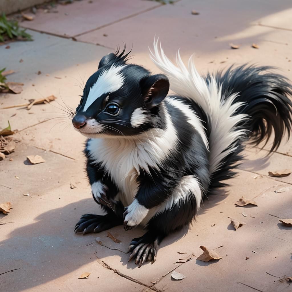 Bashful Skunk in Disney Style Concept Art
