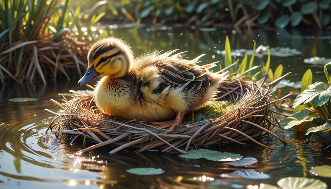 Dancing Duckling: Whimsical Watercolor Illustration