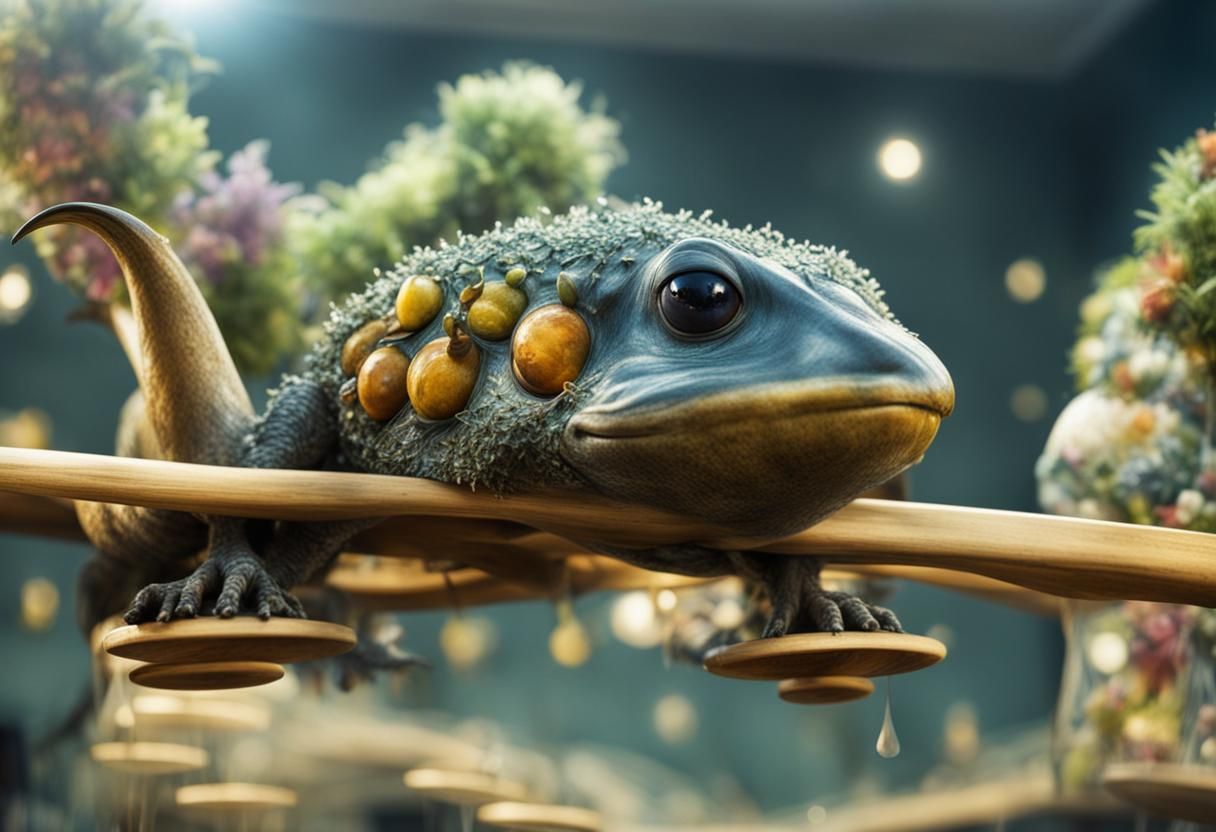 Surreal Alien Celebration in Gritty Restaurant