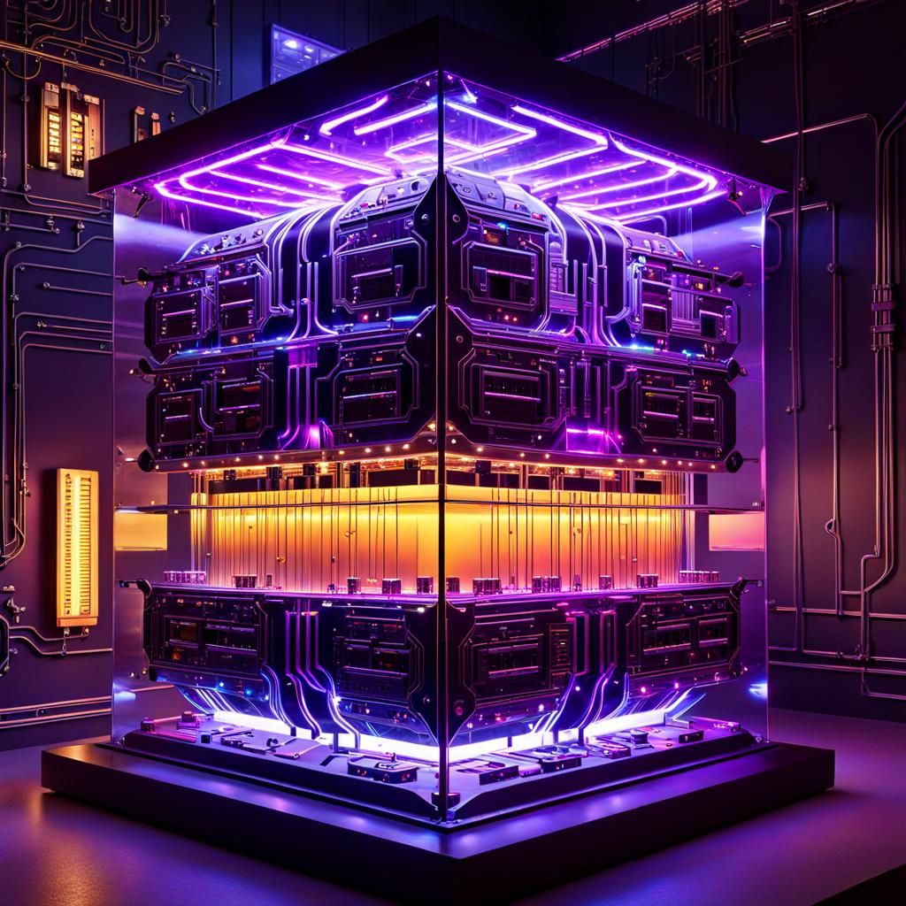 Lighted Electrical Circuits in Glass, Dark Fantasy Art