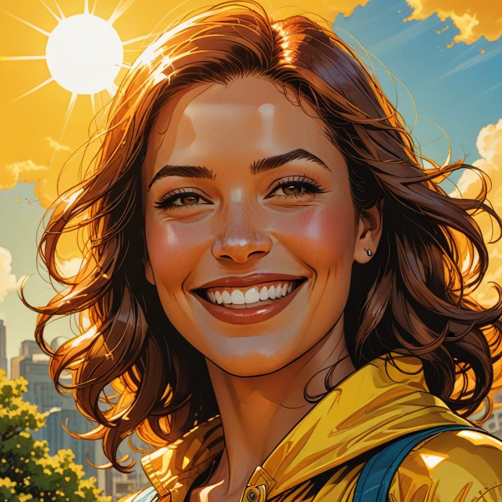 Sunshine, Mark Brooks, comic book art, perfect, smooth