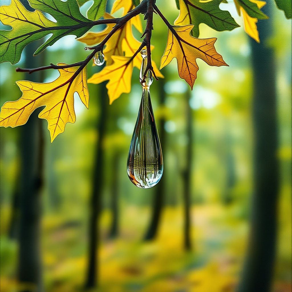 Waterdrop Elegance in Gouache Masterpiece