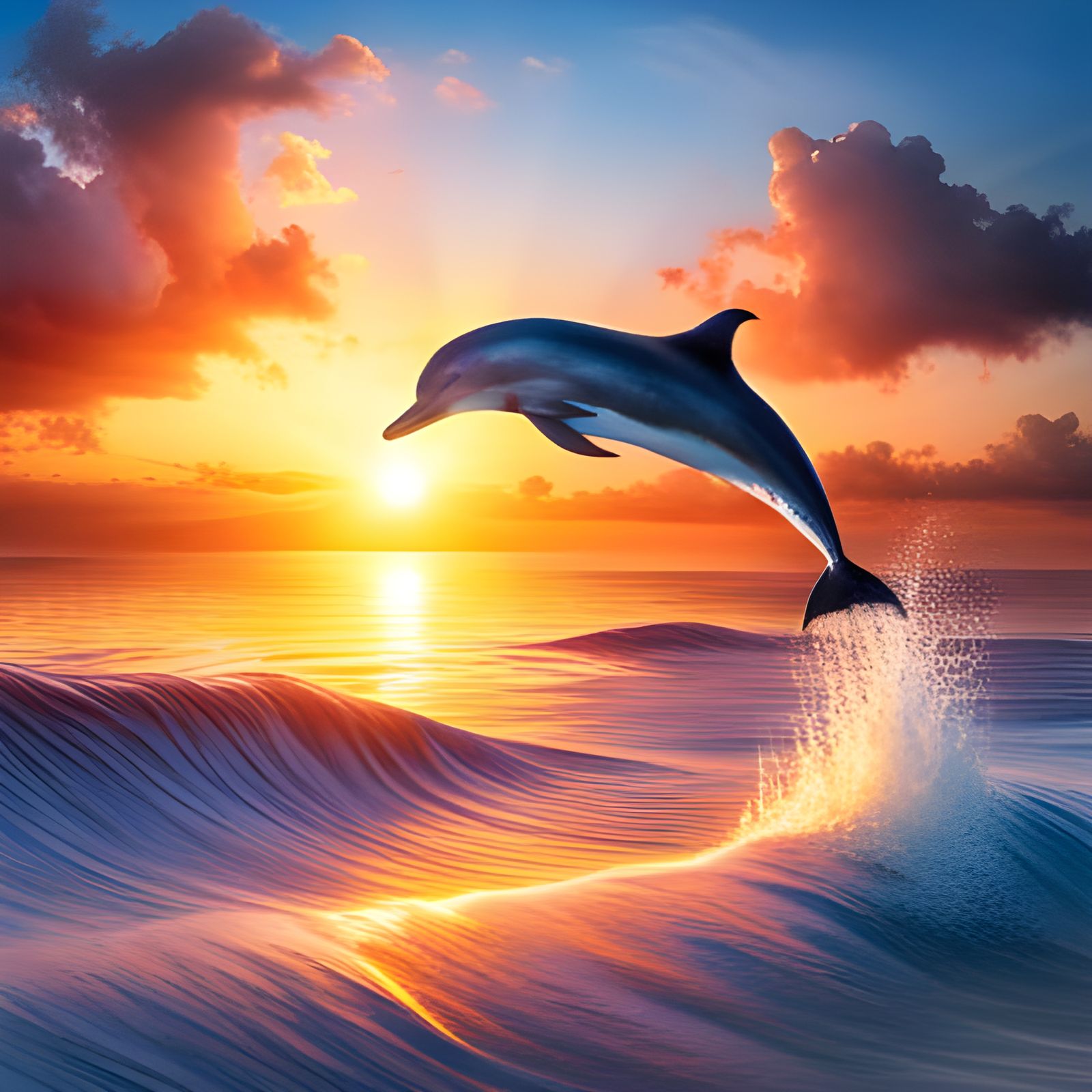 Dolphin's Joyful Leap Over a Heart