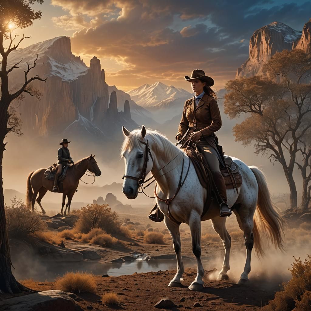 Ethereal Sunset Ride: Fantasy Concept Art