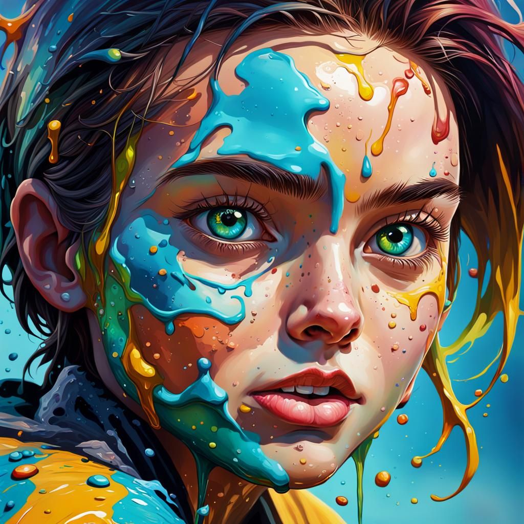 Hyperrealistic Oil Patch in Splash Art Style