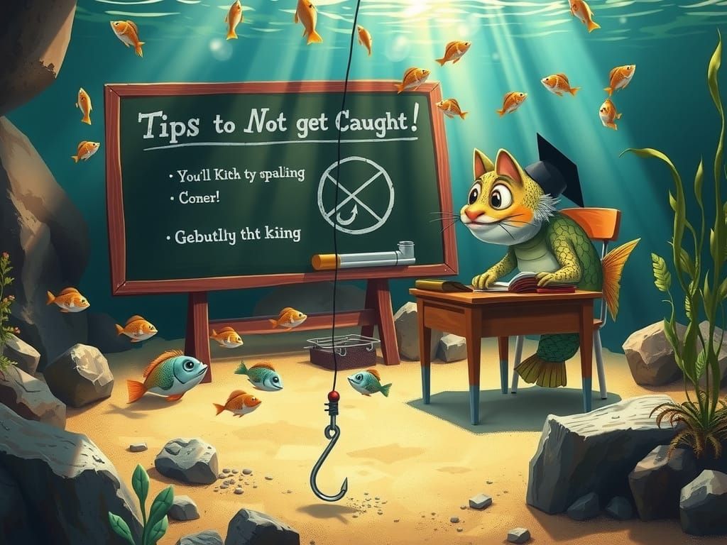 Whimsical Fish School Learns from Wise Catfish