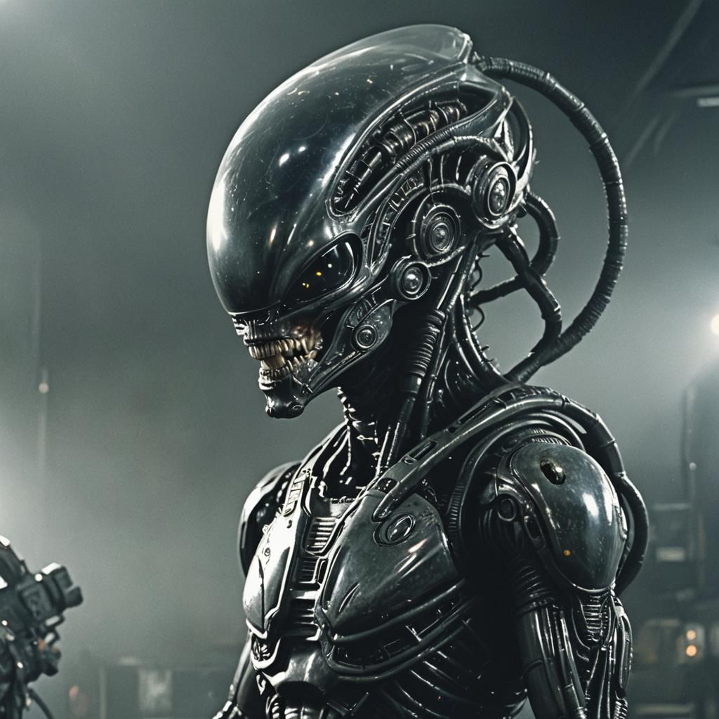 Xenomorph in Dark Industrial Setting