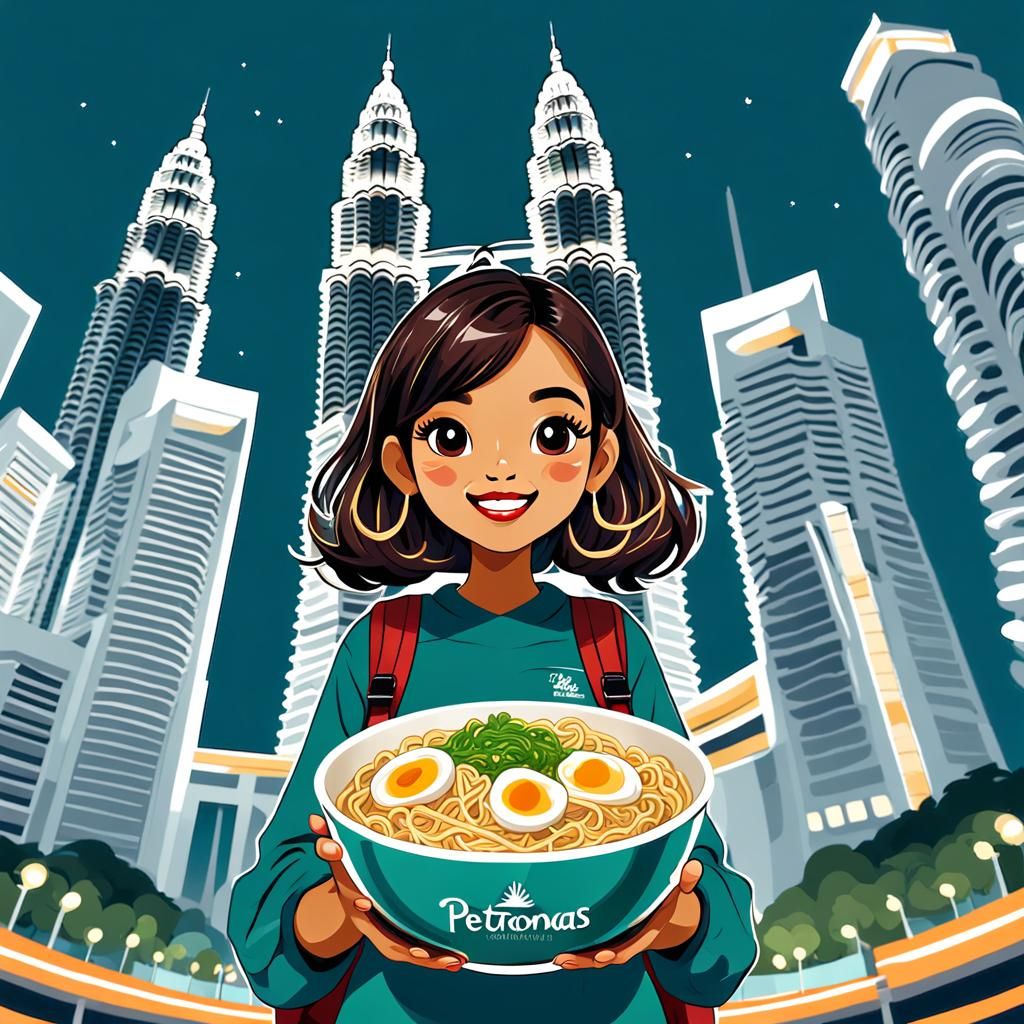 Cute Malaysian Girl Visits Petronas Towers