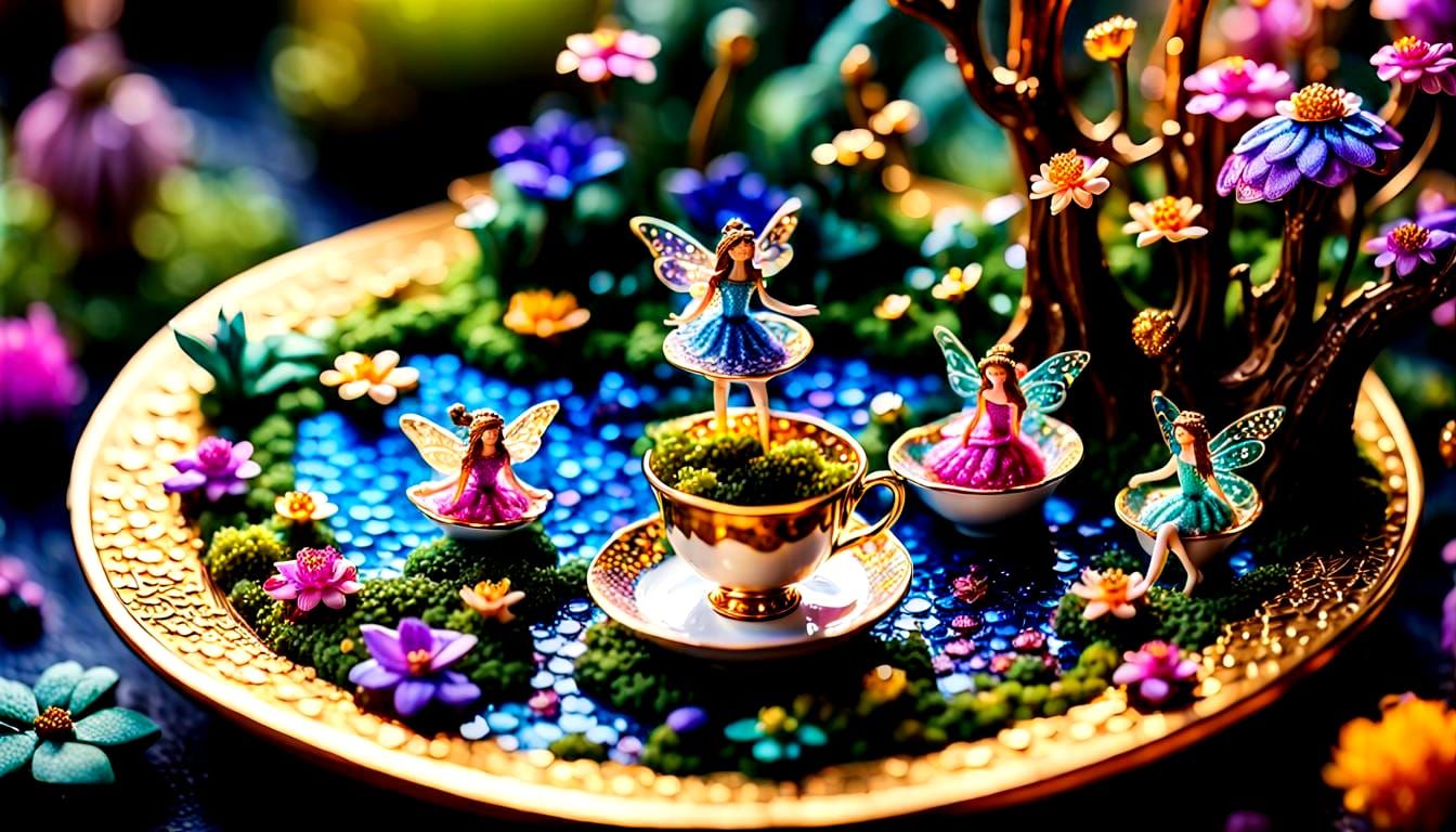 Whimsical Fairy Tale Scenes in Teacups