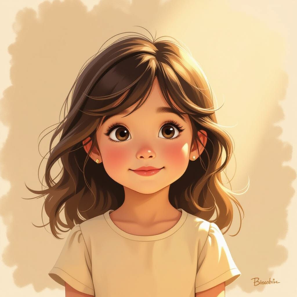 Charming Storybook Portrait of a Young Girl