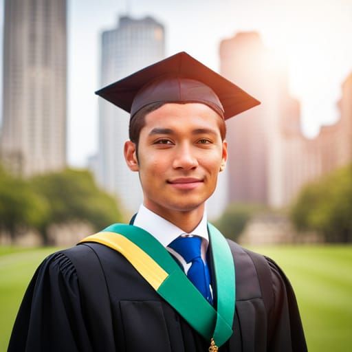 Graduation Portrait of Young Peruvian Man