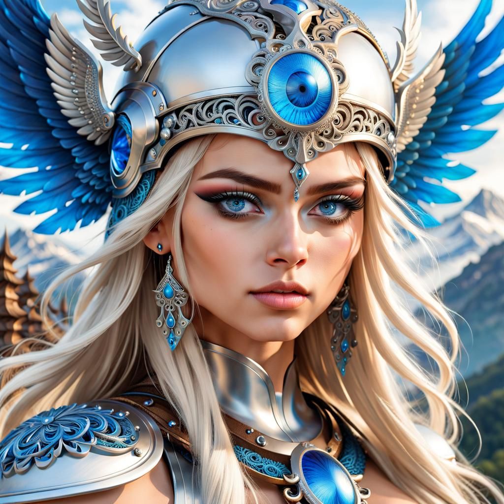 Stunning Valkyrie Portrait in Fantasy Painting Style