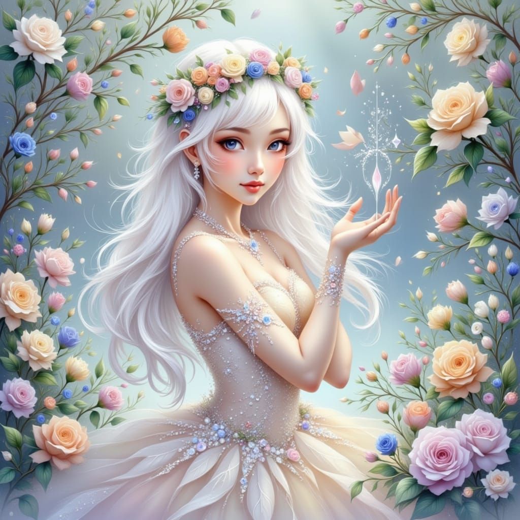 Whimsical Elf in Futuristic Anime Style