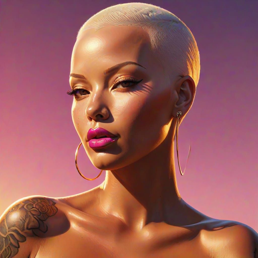 Amber Rose Posing in Greg Rutkowski Style