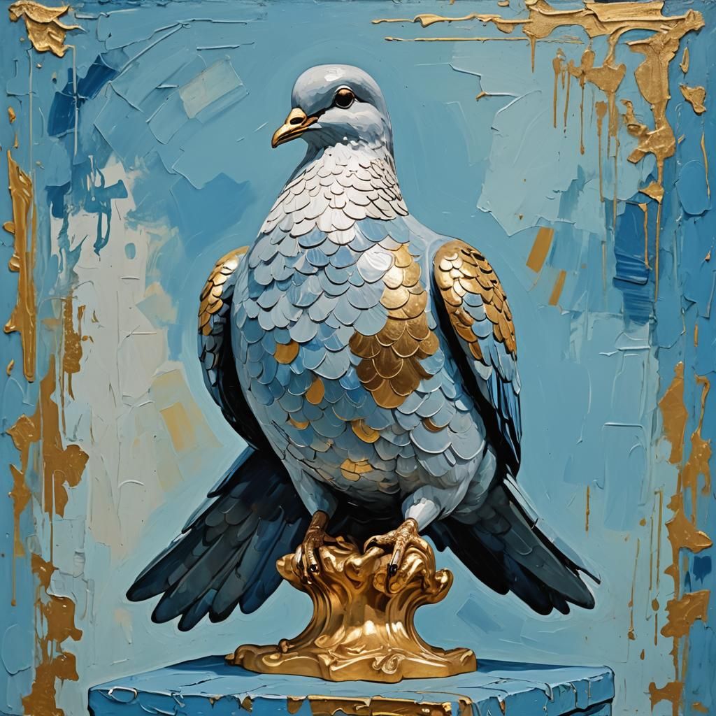 Dove Statue in Neo-Impressionist Expressionist Style
