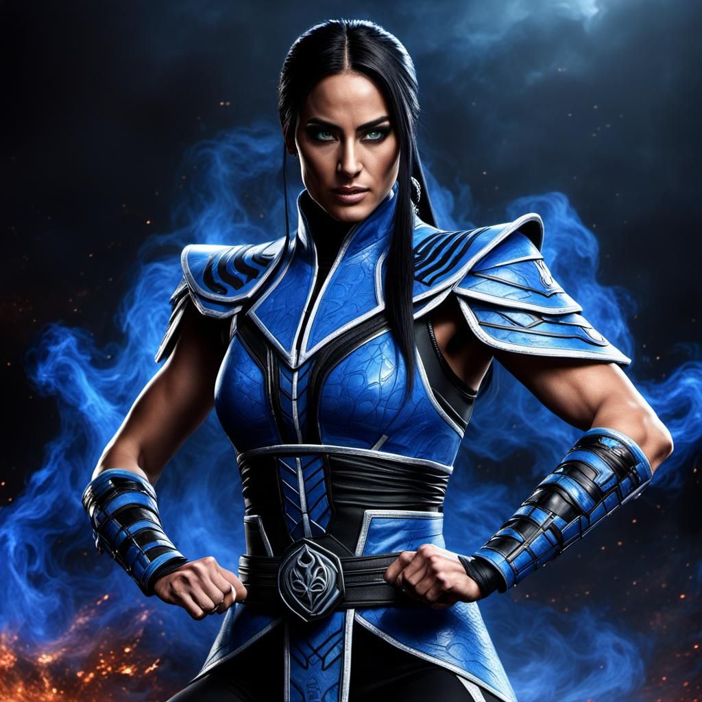 Wrestler as Kitana in Digital Matte Painting