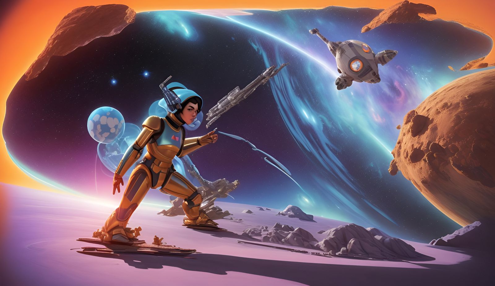 Star Wars Enterprise Parked on Alien Planet