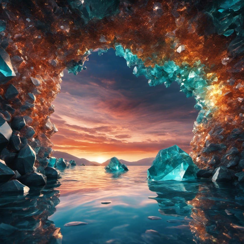 crystal cave sea scape