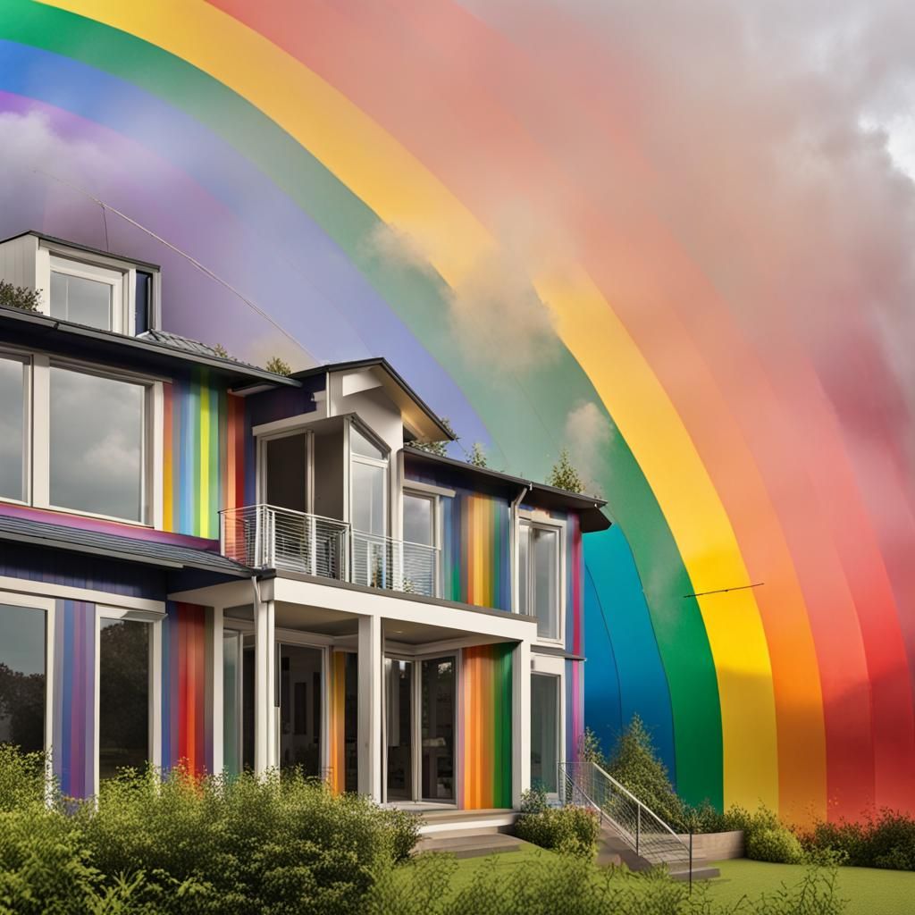 Close up of rainbow, rainbow house