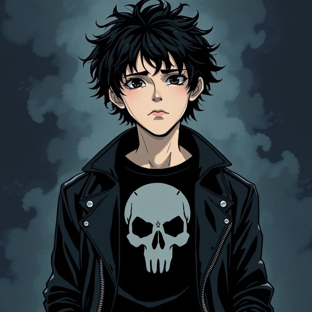 Ethereal Nico Di Angelo in Dark, Triadic Hues