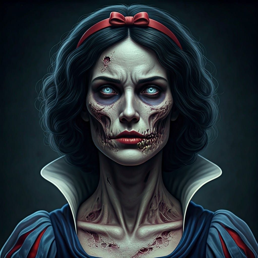 Decomposing Snow White Zombie Portrait