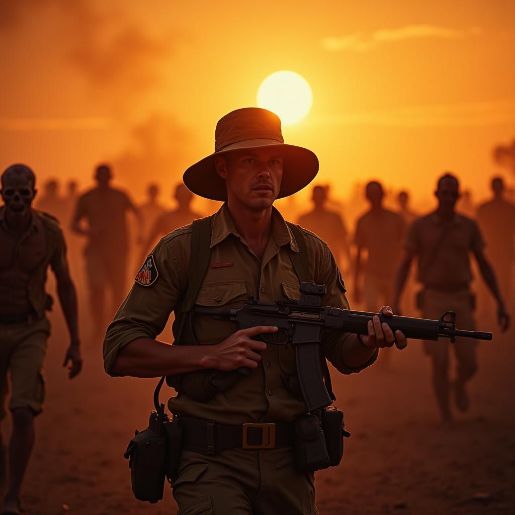 Australian Soldier Battles Zombie Horde in Apocalyptic Outba...