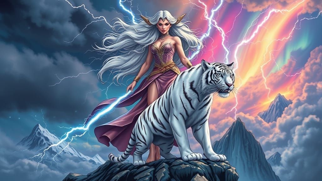 Goddess of Lightning Summons Storm in Comic Art