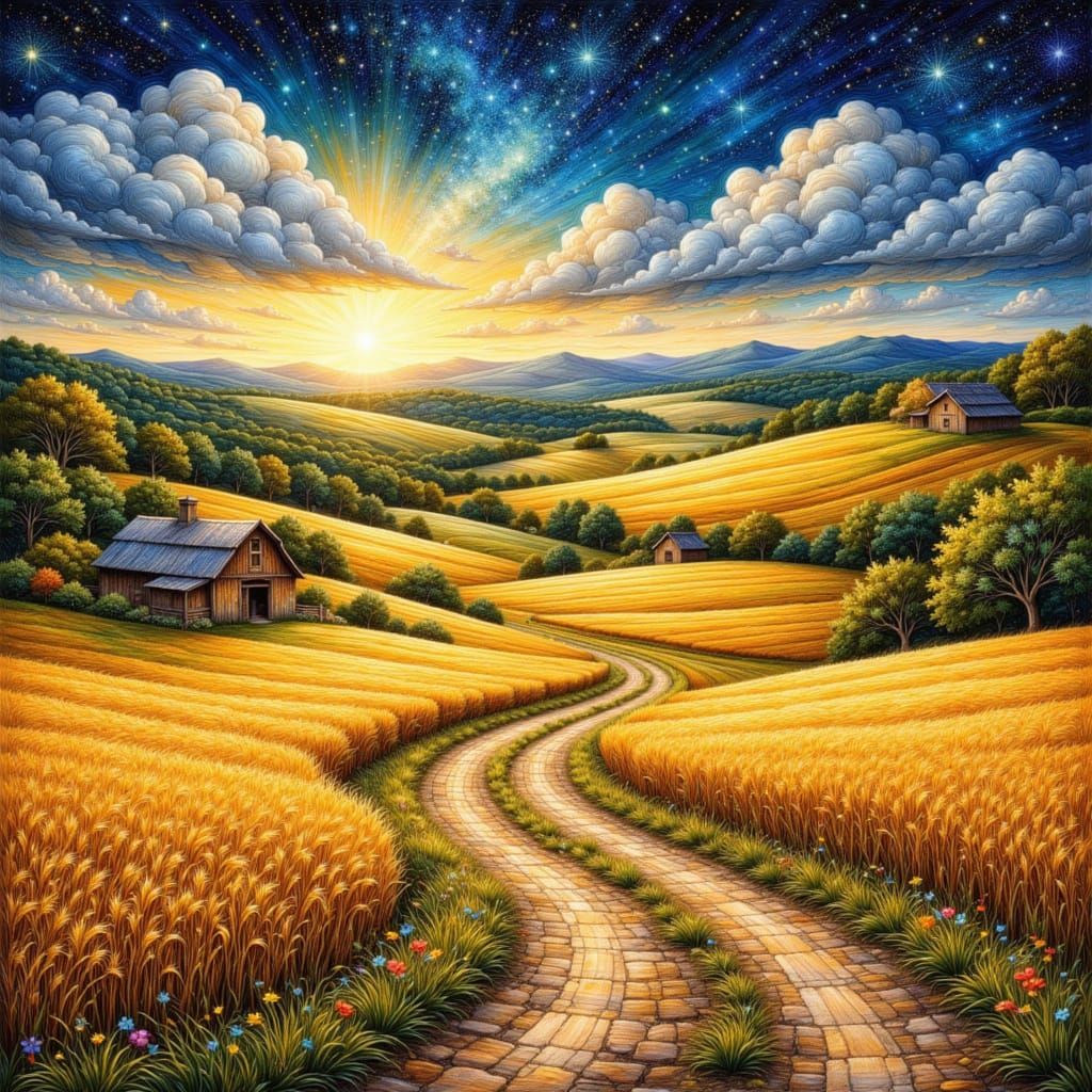 A serene rural landscape