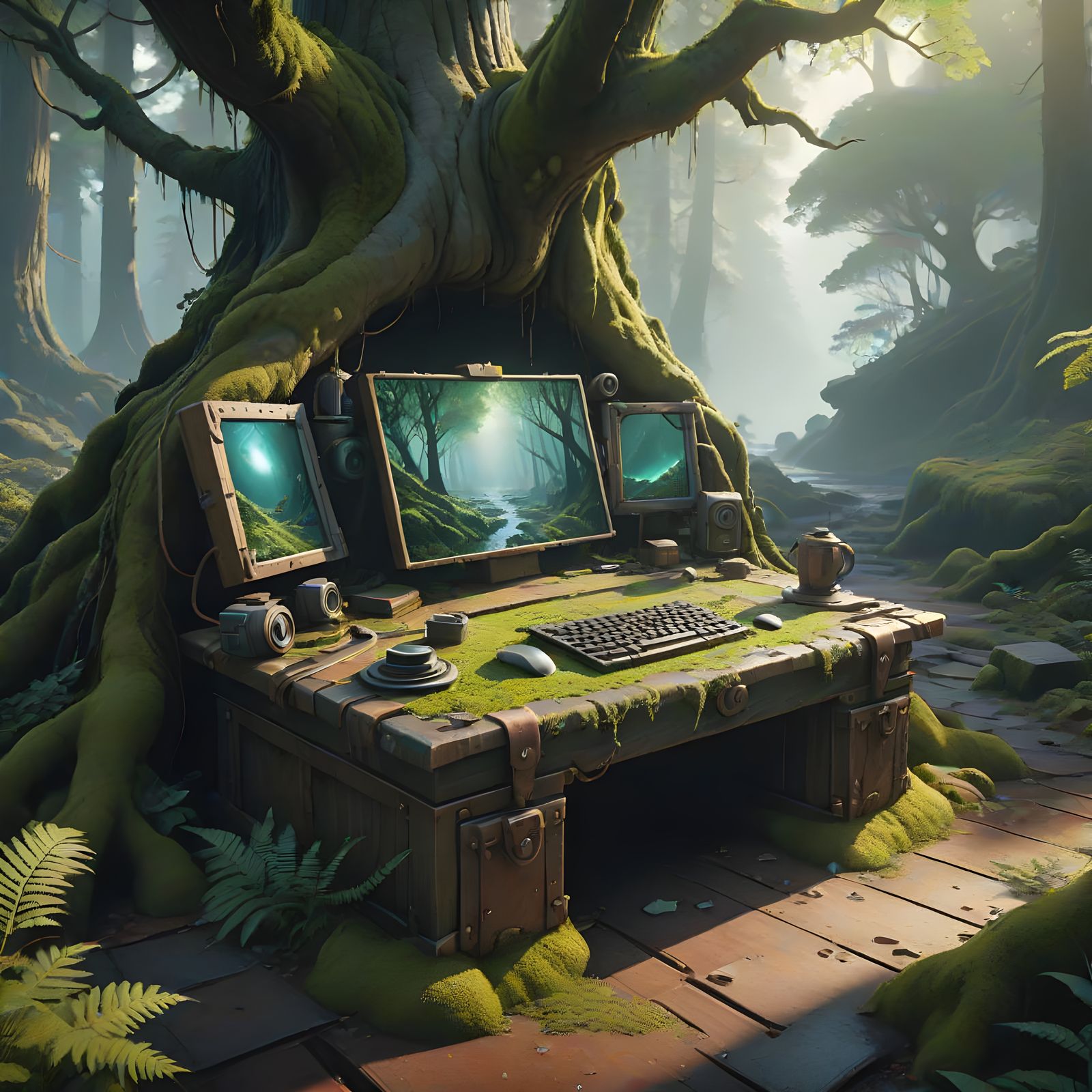 Mystical Forest Sanctuary in Deep Fantasy Style