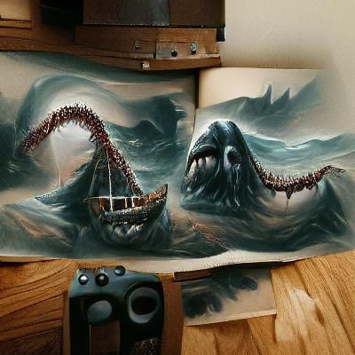 Hyperrealistic Kraken Attacks Pirate Ship on High Seas