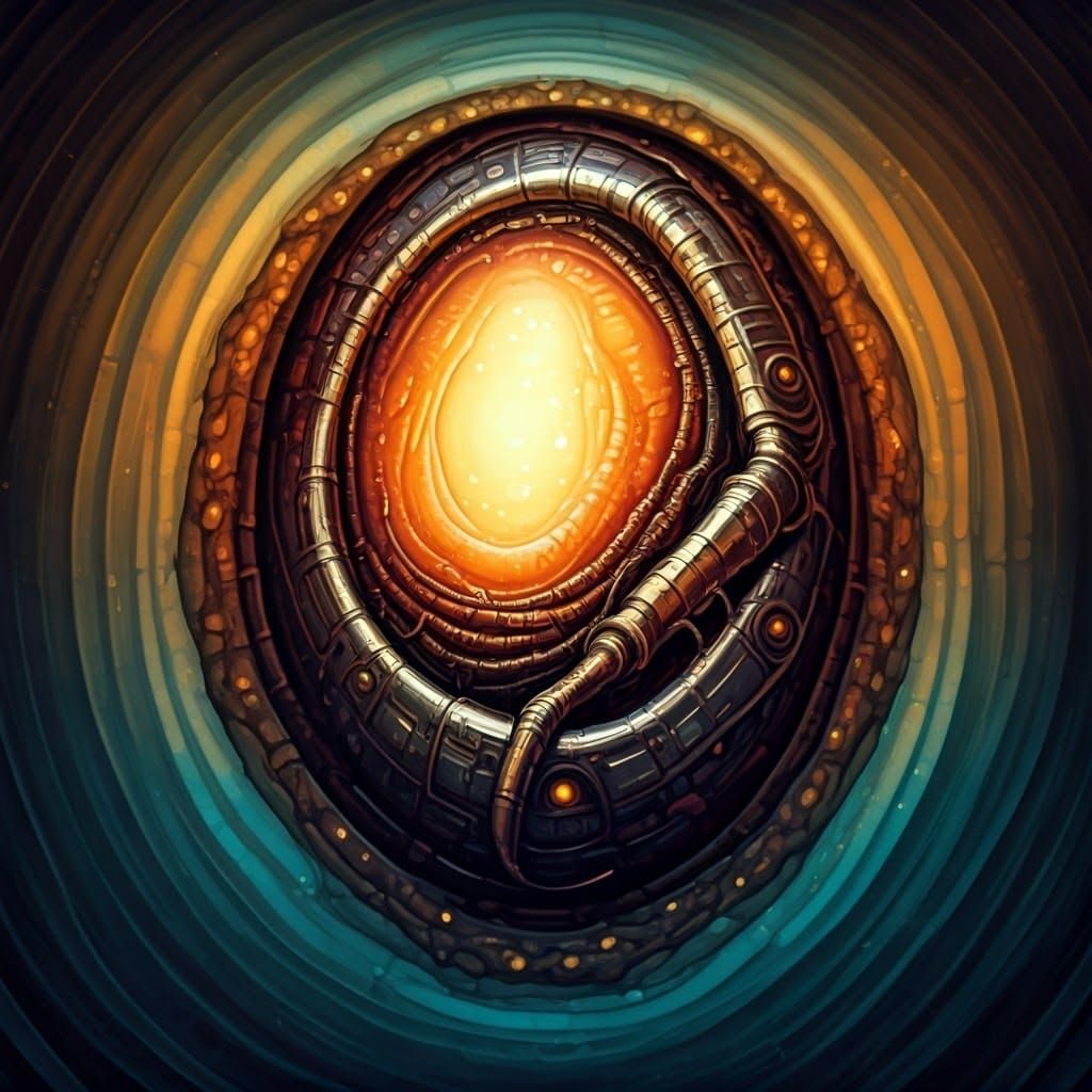 Biomechanical Creature Birth: Eerie Fusion of Flesh and Mach...