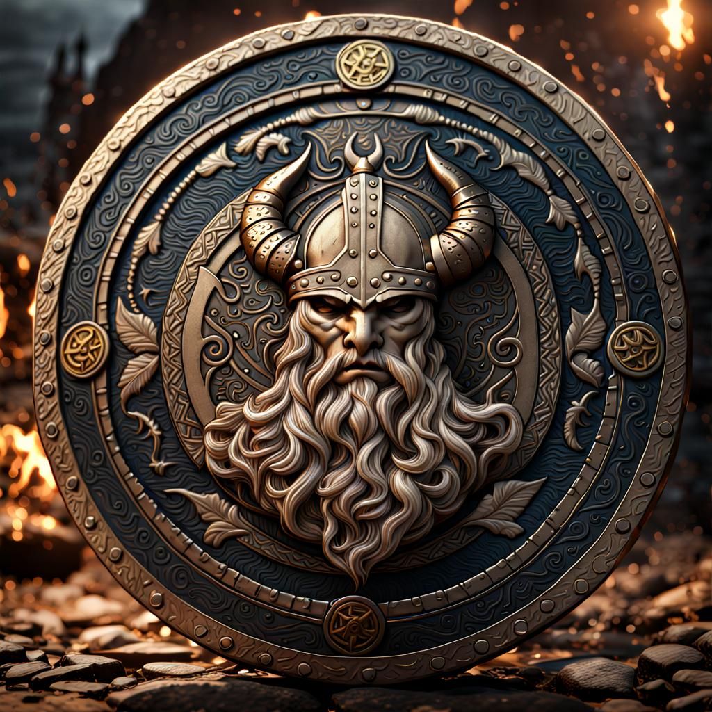 Viking Commemorative Coin in Detailed Matte Painting