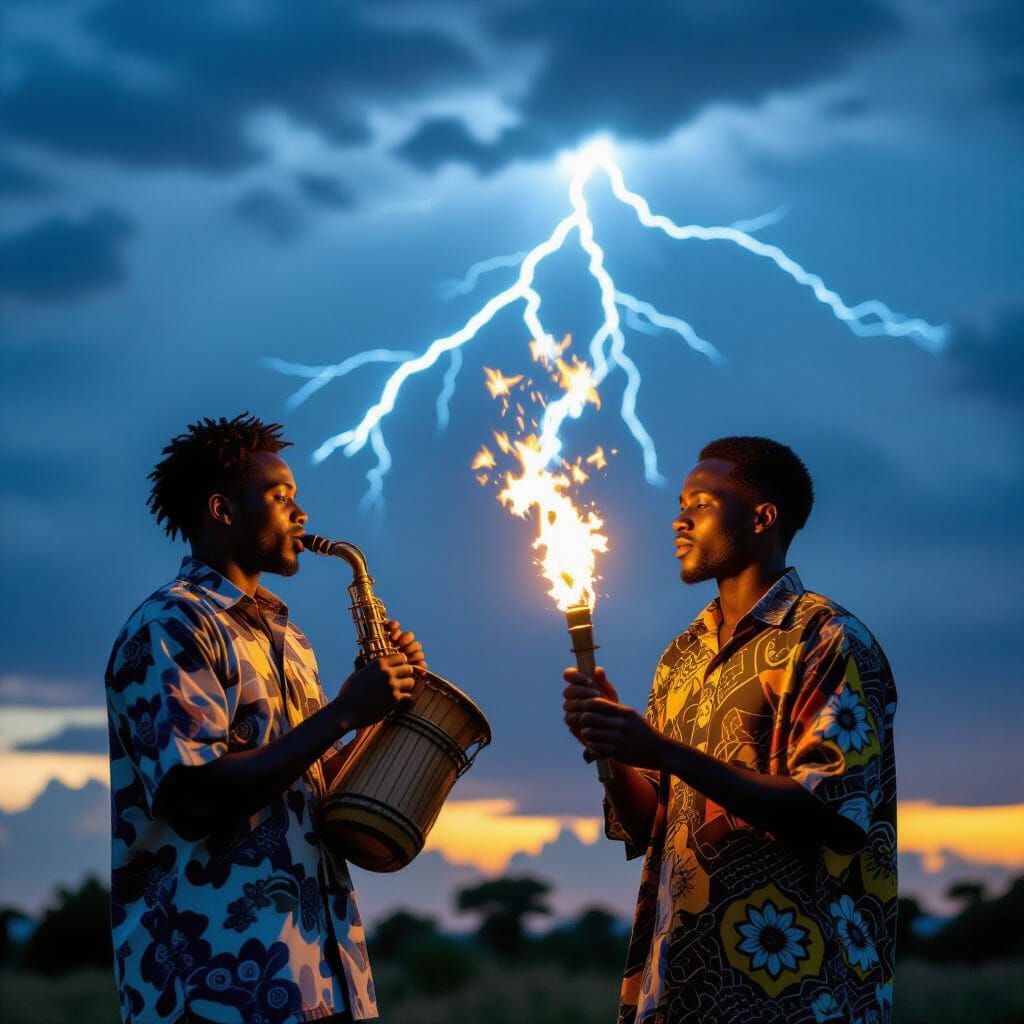 African Youth Unleash Elemental Powers with Balafon and Torn...
