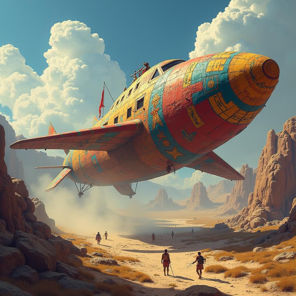 Incan Era: Space Vehicle Landing in Andes Mountains