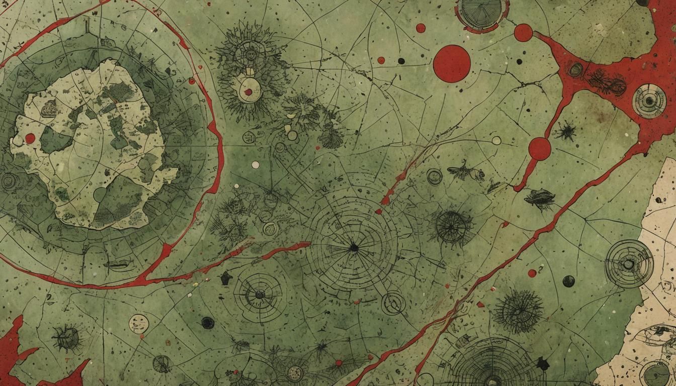 Surreal Midnight Desert Landscape in Retrofuturistic Comic B...