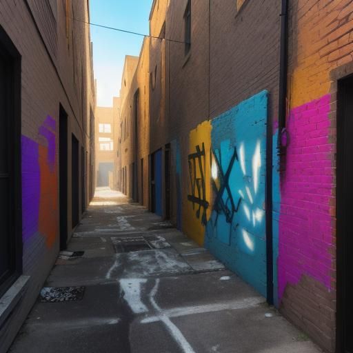 Polychromatic Street Art in Abandoned Alleyway
