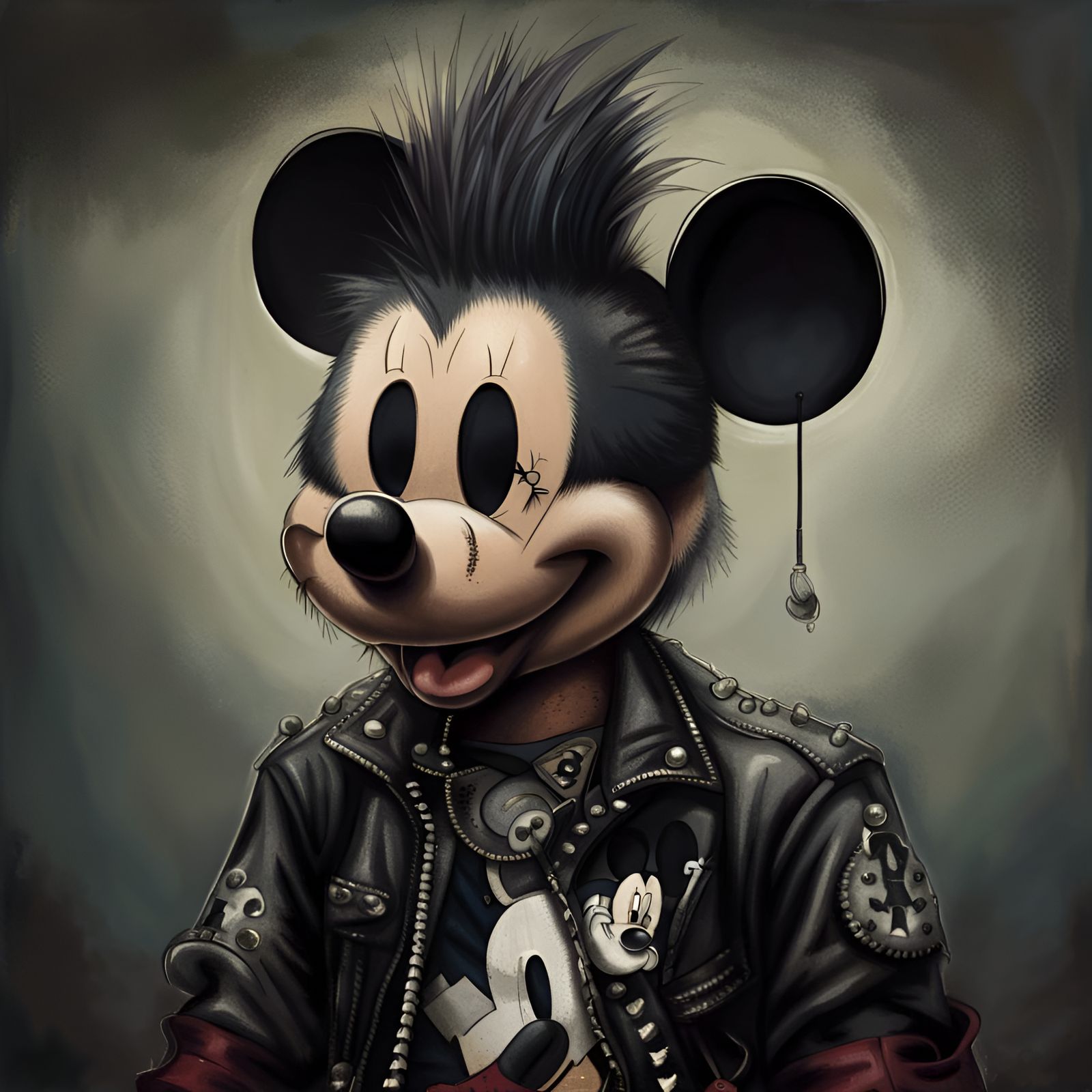 Punk Rock Mickey Mouse Portrait
