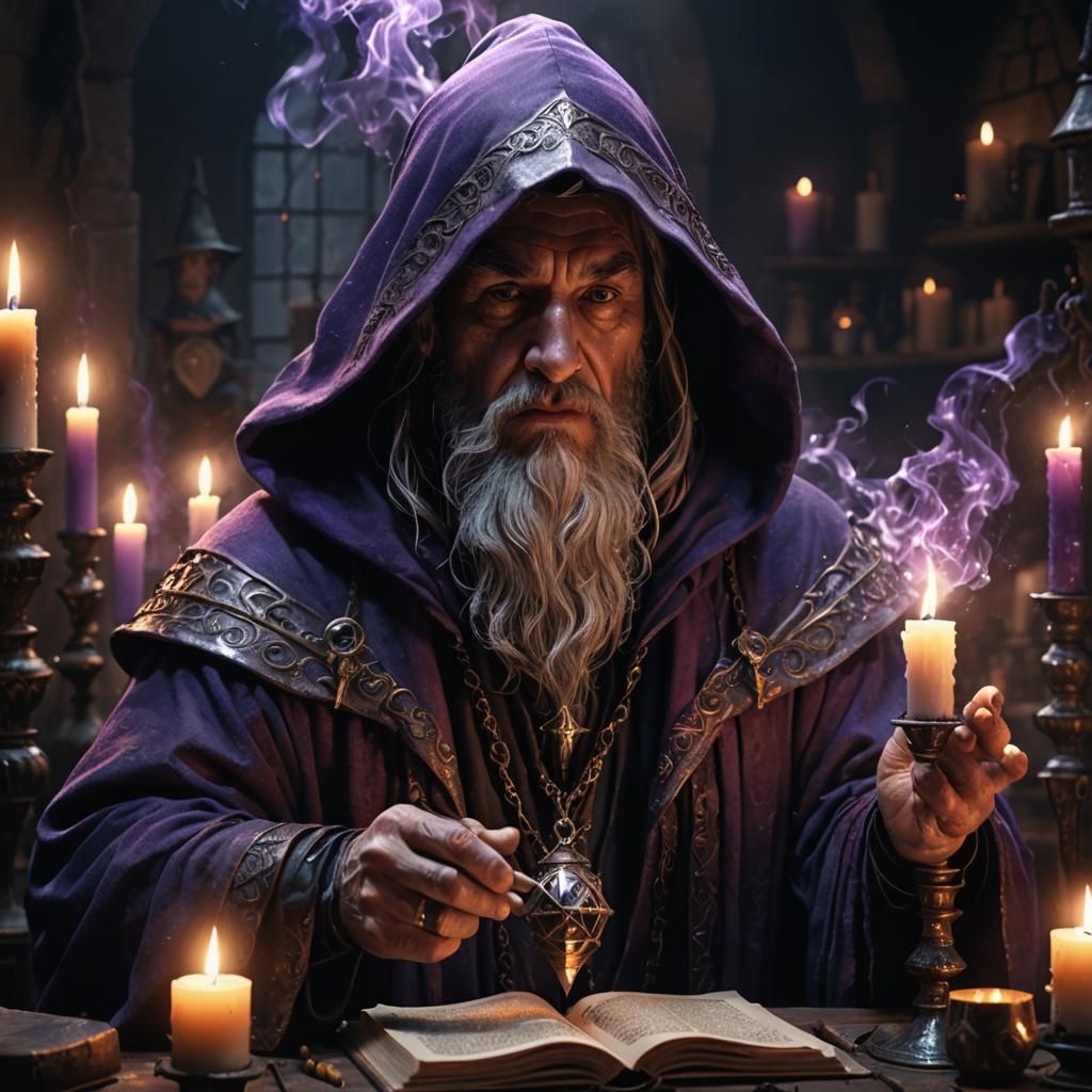 Mystical Wizard Portrait in Dark Fantasy Concept Art